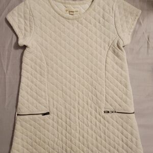 Elegant White Quilted Kids Dress